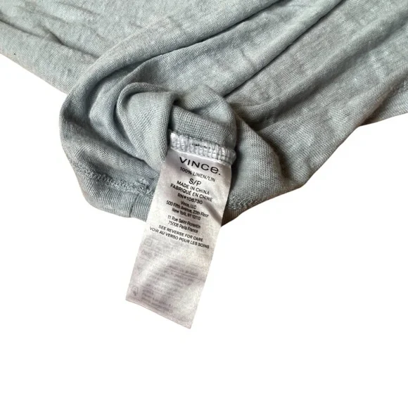 Men's VINCE Gray Blue Linen Polo Shirt size Small - Picture 7 of 10